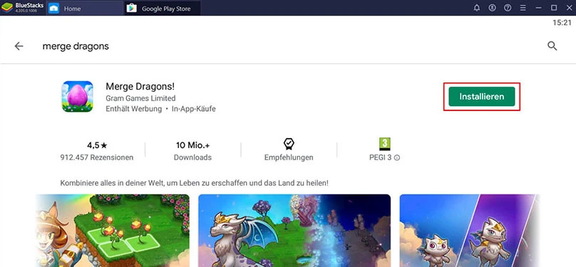 pc installieren Merge Dragons                                