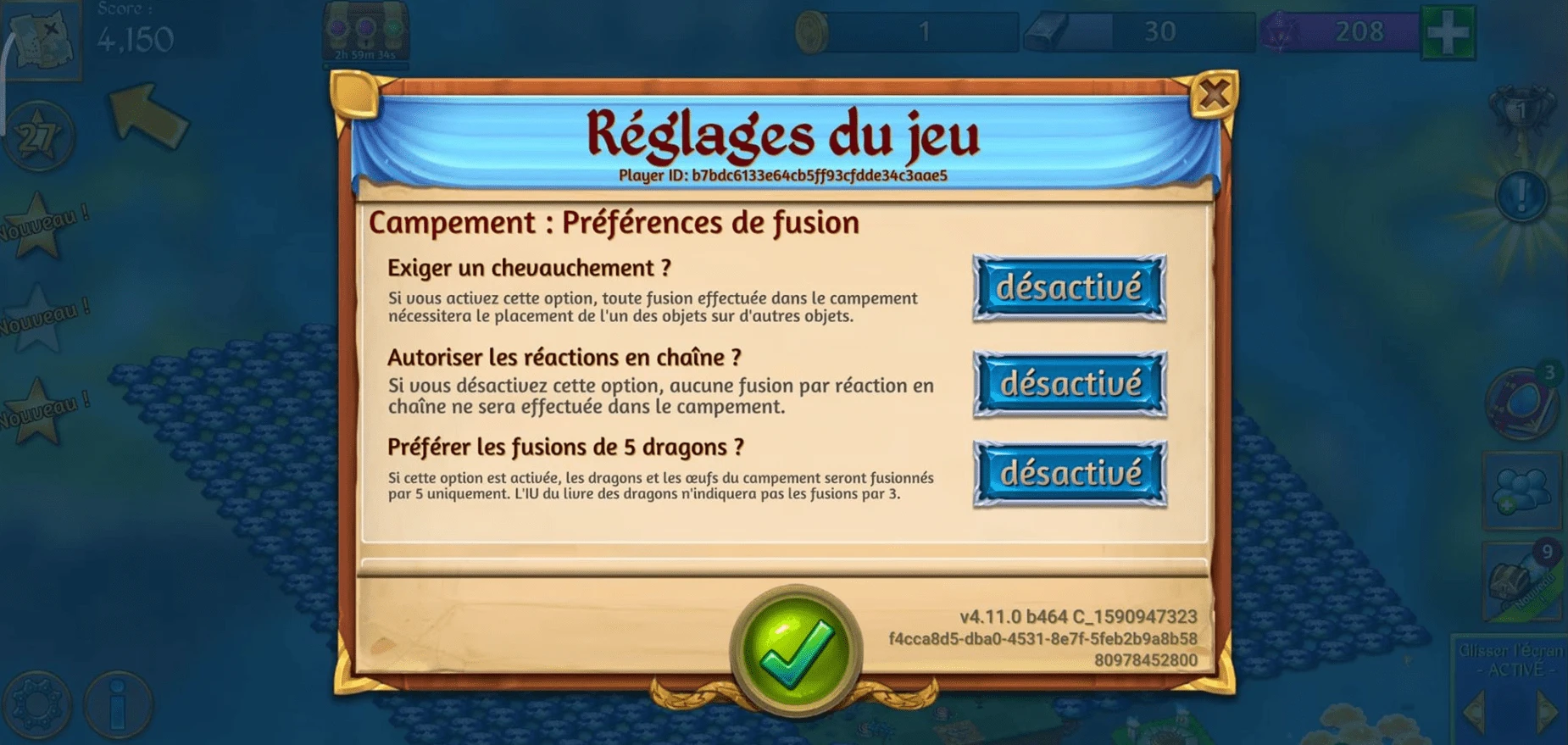Merge Dragons  : Kettenreaktionen deaktivieren
