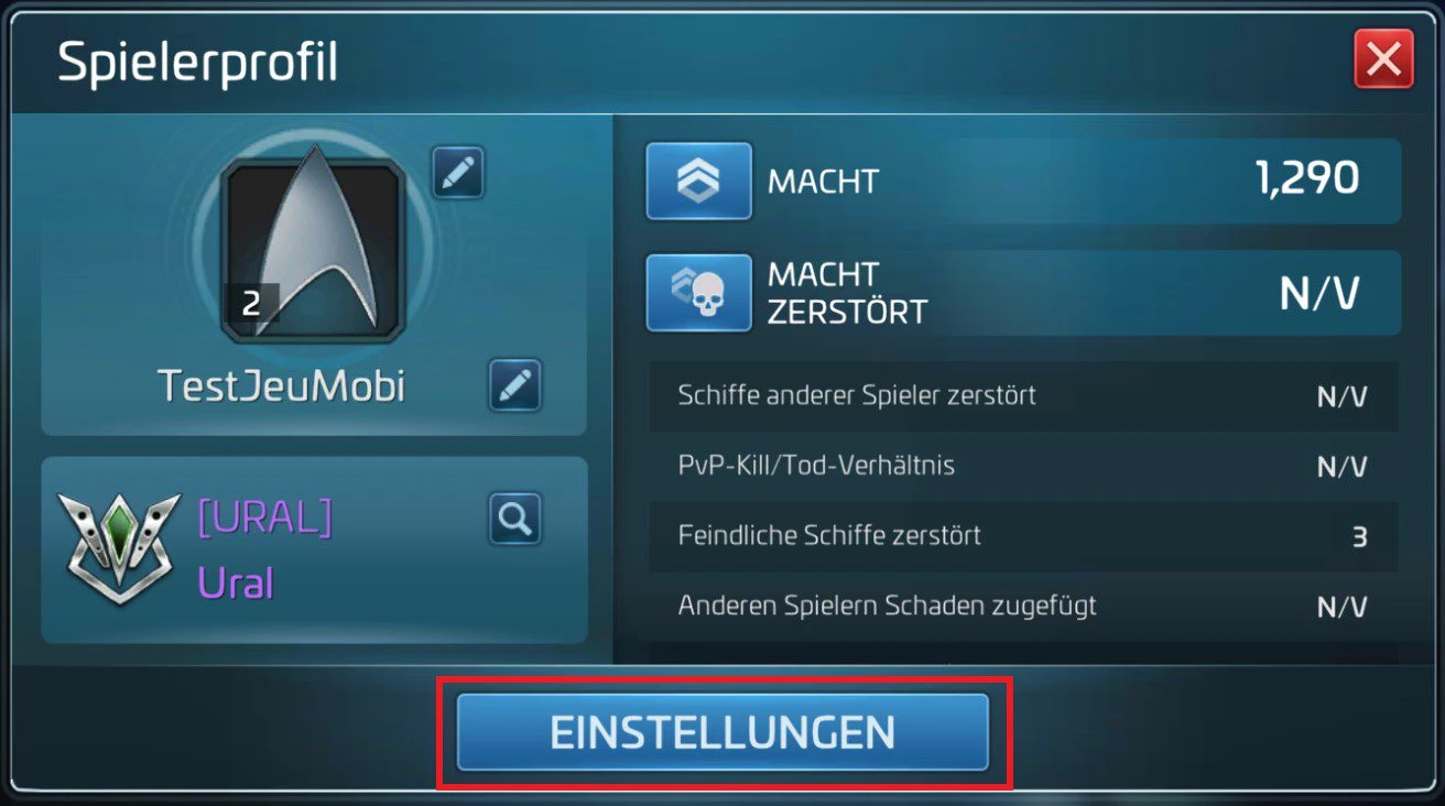 Spieler-Profil-Einstellungen