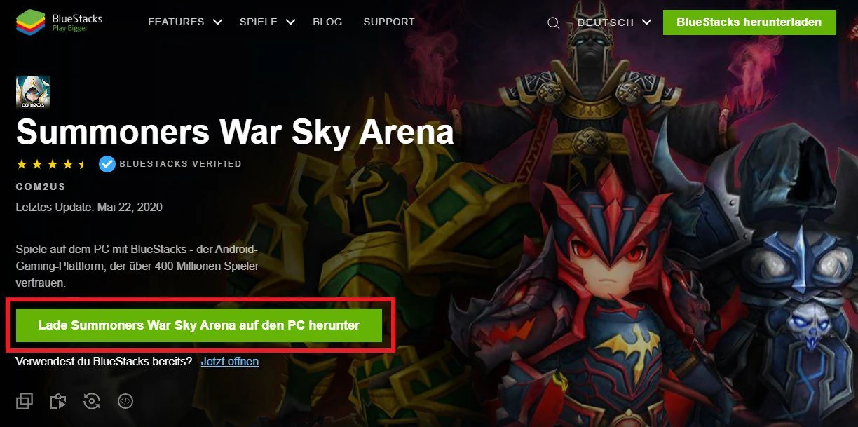 Summoners War auf BlueStacks : downloaden