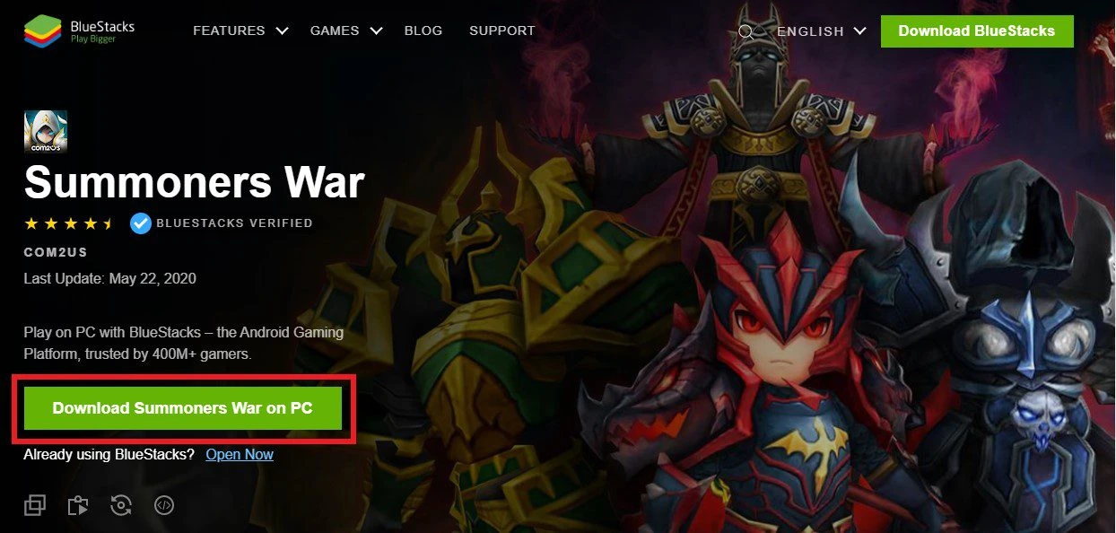 summoners war on bluestacks : download