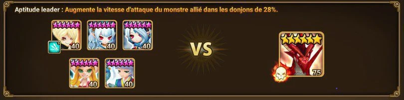 exemple de team pour le DB10 de Summoners War