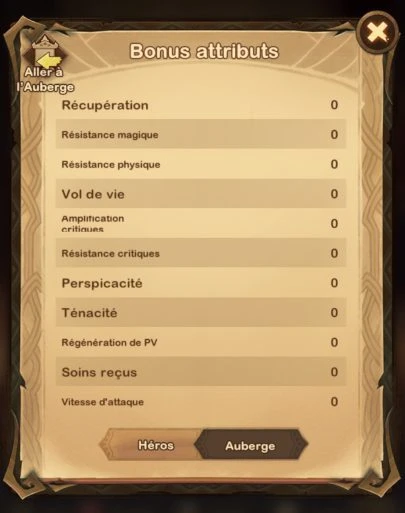 AFK Arena detaillierte Statistiken
