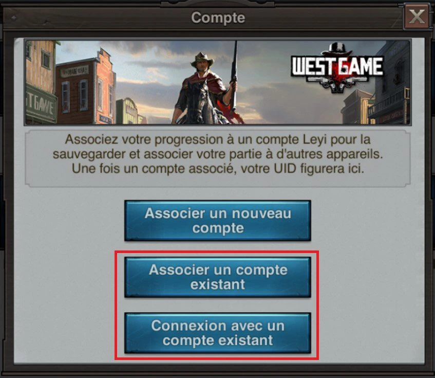 Associer son compte West Game