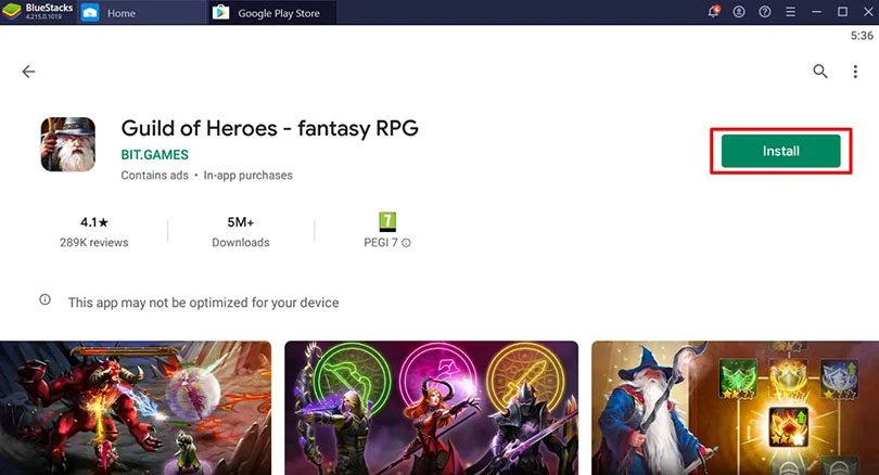 install guild of heroes pc