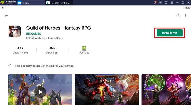 pc installieren Guild of Heroes                                