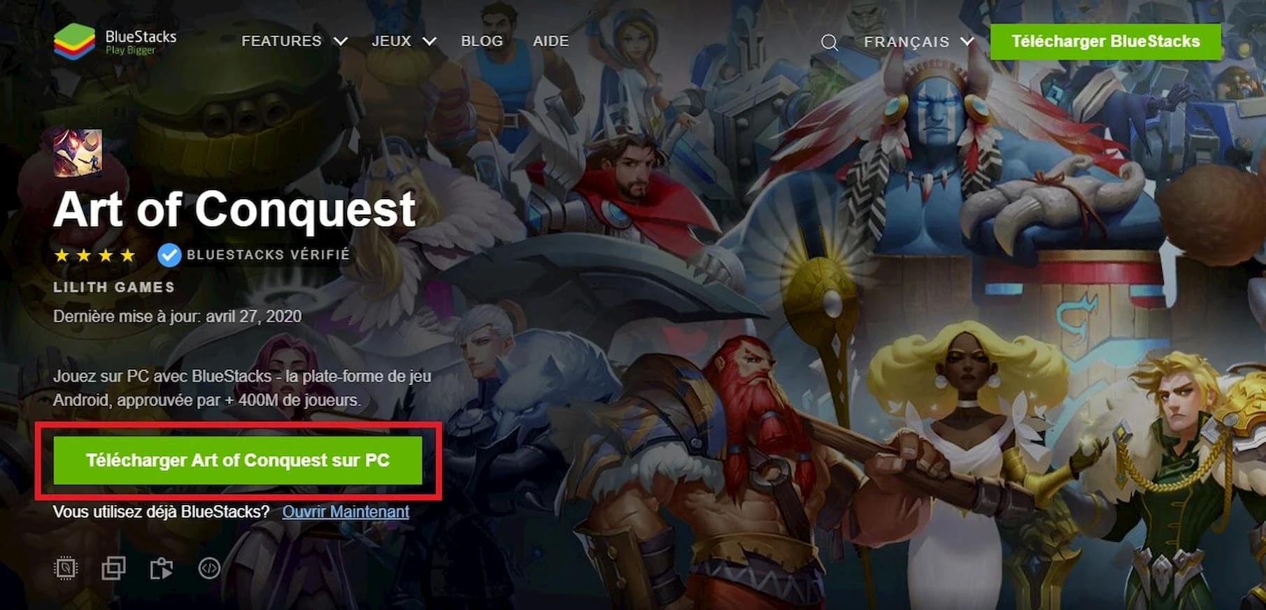 télécharger émulateur Android pour jouer à Art of Conquest sur PC
