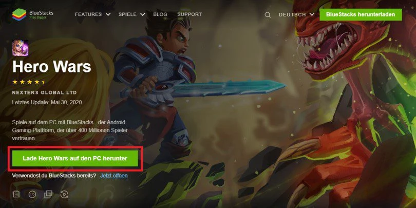 Android-Emulator herunterladen BlueStacks
