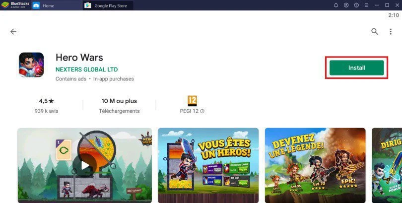 install Hero Wars on PC