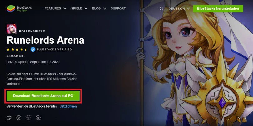 Laden Sie einen Android-Emulator herunter für Runelords Arena