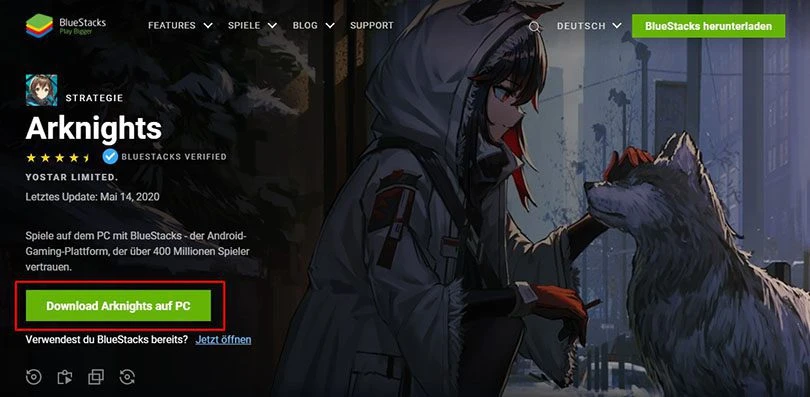 auf pc herunterladen Arknights