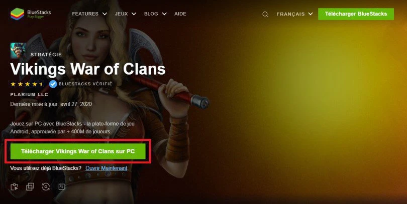 Télécharger l'émulateur Android BlueStacks et Vikings War of Clans