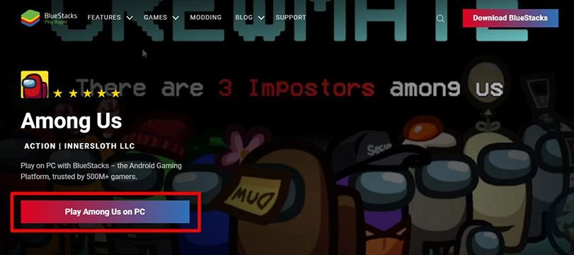 download an Android emulator to play Among Us on PC