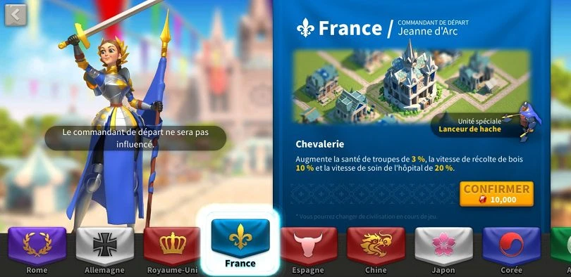 Récolte farm France Rise of kingdoms
