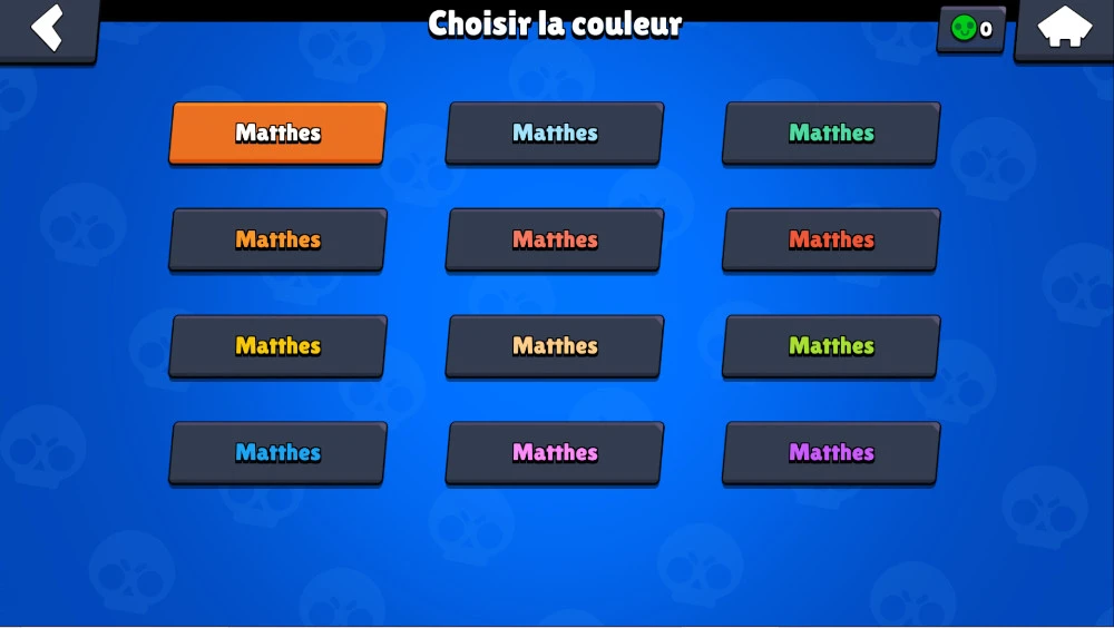 Choisir la couleur de son pseudo Brawl Stars