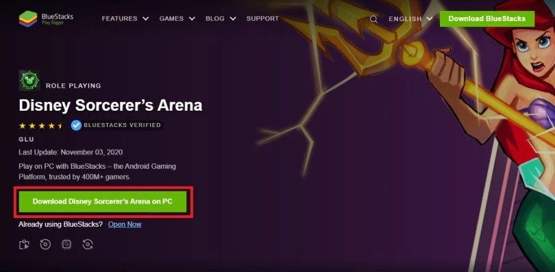 Download an Android emulator to play Disney Sorcerer's Arena on PC