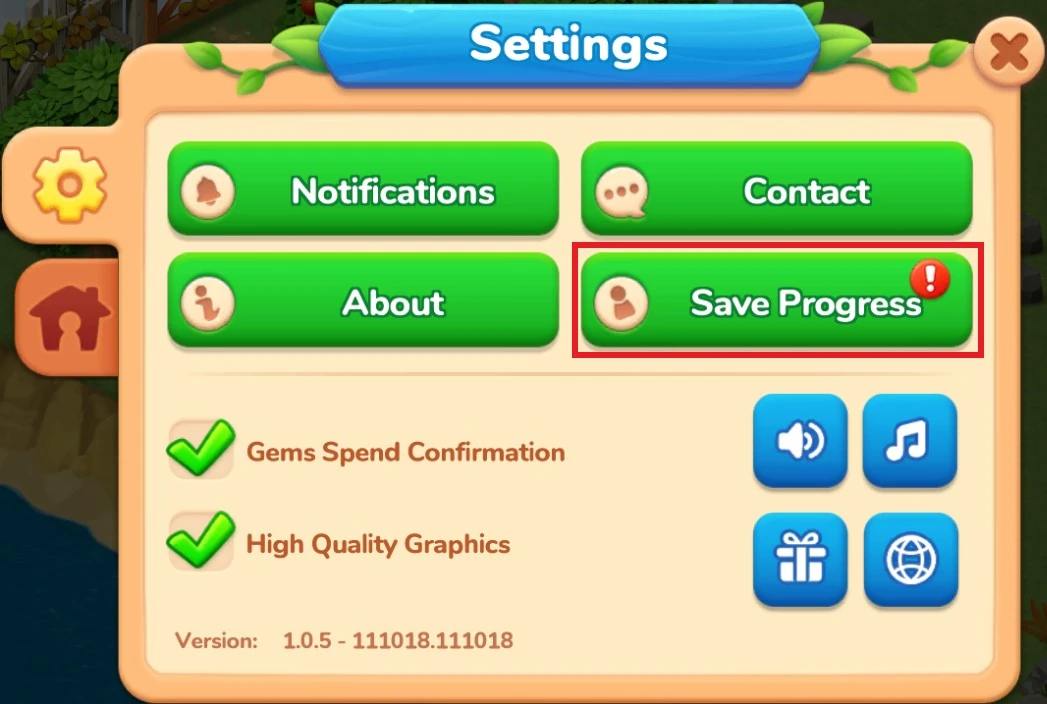Game settings
