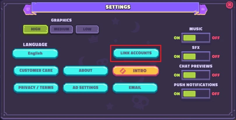 Game settings