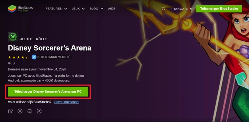 Télécharger un émulateur Android pour jouer à Disney Sorcerer's Arena sur PC