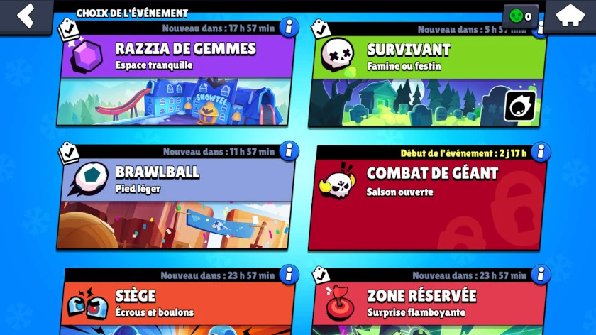 Événements Brawl Stars - Liste