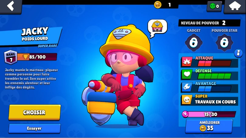 Statistiques de Jacky Brawl Stars