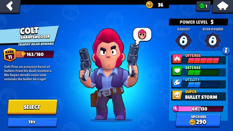 Guide Brawlers Brawl stars - Colt-Statistik