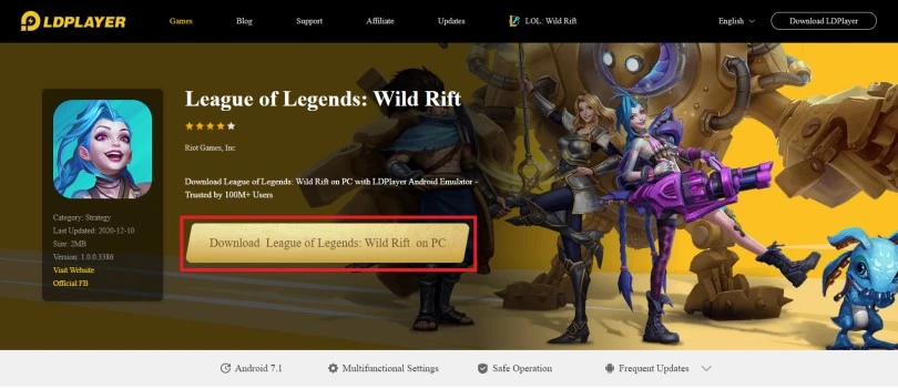 Installieren Sie einen Android-Emulator, um Lol Wild Rift auf PCs abzuspielen