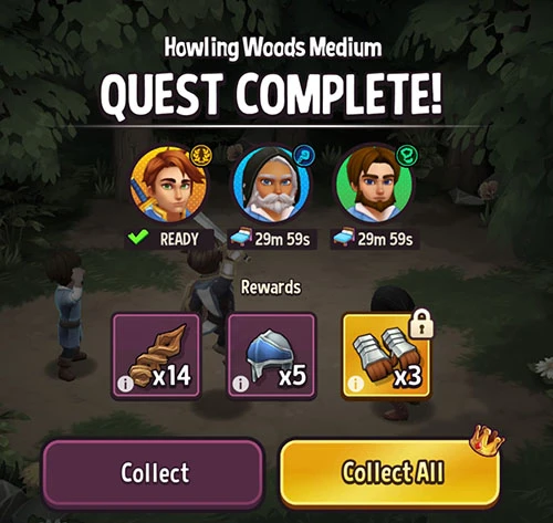 Quest and resources Shop Titans