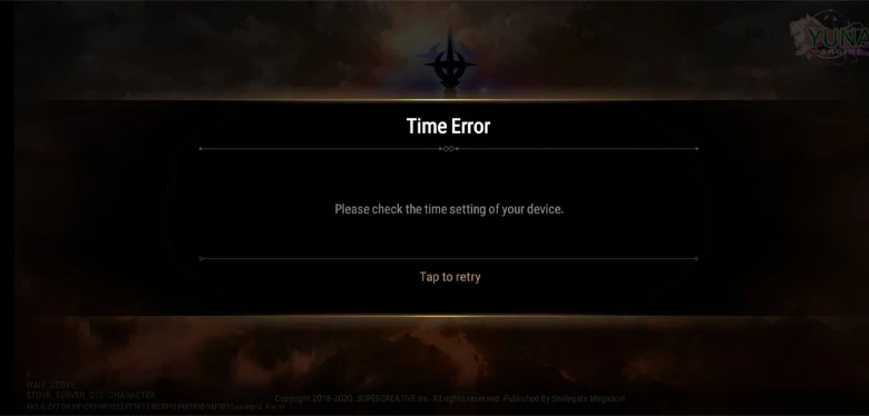 Meldung Time Error  Epic Seven
