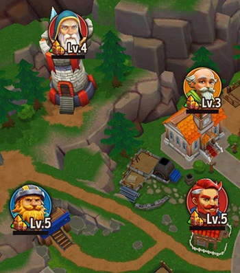 City buildings in Shop Titans