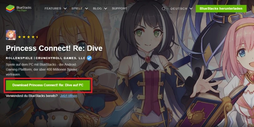 Android-Emulator zum Spielen herunterladen Princess Connect
