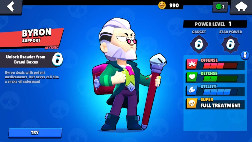 Guide Brawl Stars  Byron - Statistik