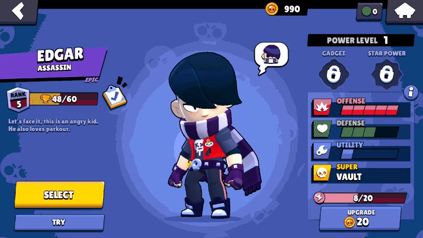 Brawl Stars Edgar Guide - Statistics