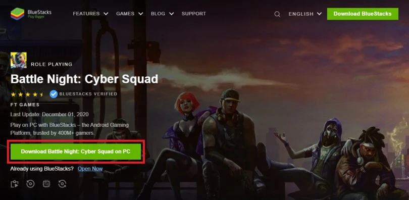 Download an Android emulator to play Battle Night