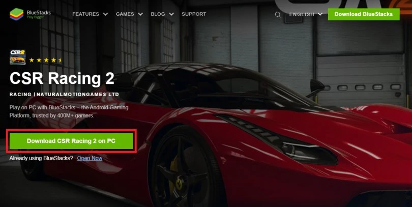 Download an Android emulator to play CSR Racing 2 on PC