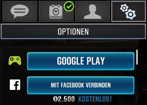 Rufen Sie Ihren Fortschritt auf CSR Racing 2