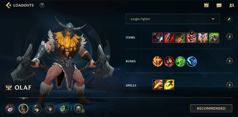 Build empfohlen für Olaf jungle Wild Rift