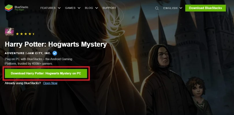 Download an Android emulator to play Harry Potter: Hogwarts Mystery on PC