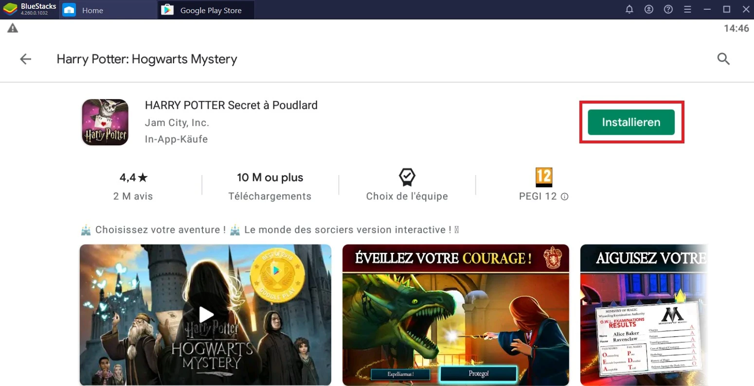 Installieren Harry Potter Geheimnis von Hogwarts