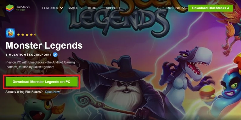 Download an Android emulator to play Monster Legends on PC