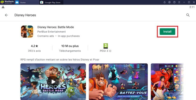 Install Disney Heroes on PC
