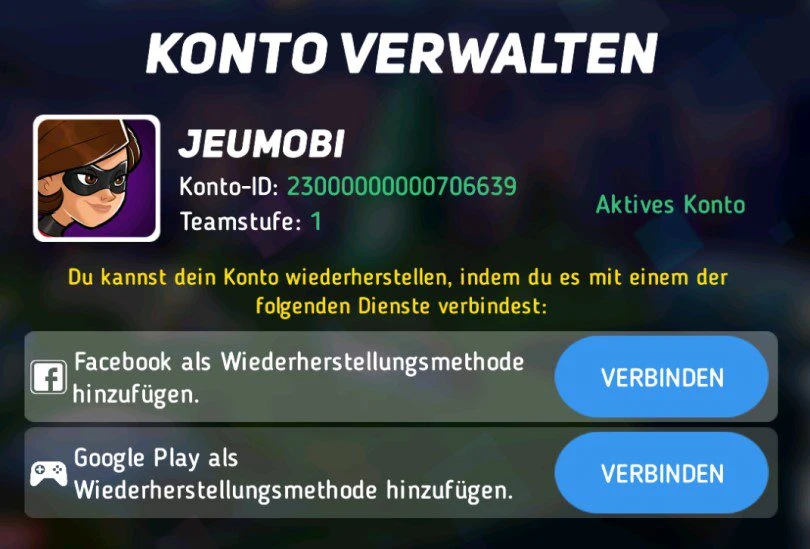 Konto verwalten