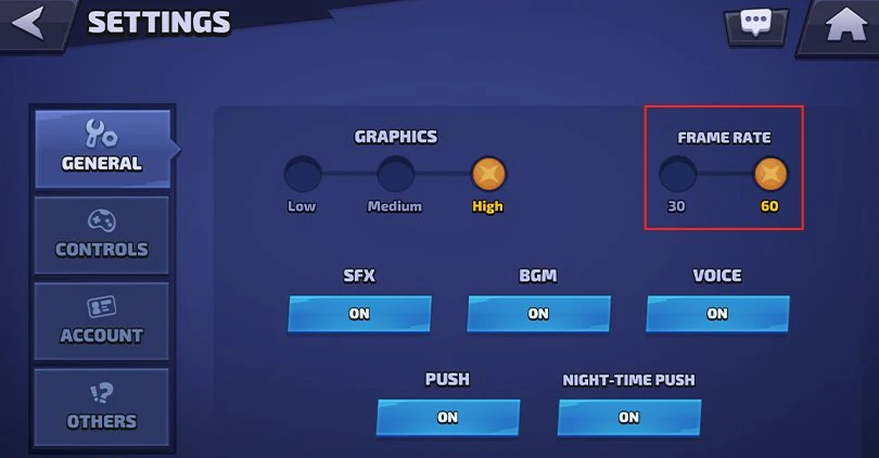 60 FPS-Einstellung guide Smash Legends