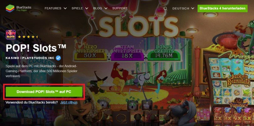 Laden Sie einen Android-Emulator herunter, um POP! Slots auf dem PC zu spielen.