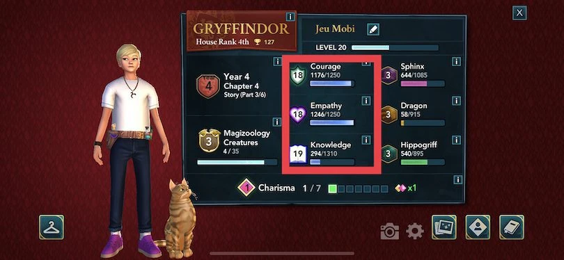 Guide attributes Harry Potter Hogwarts Mystery