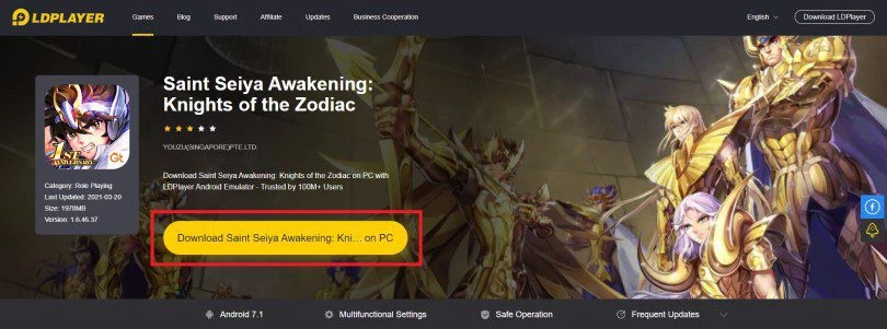 Laden Sie einen Android-Emulator herunter, um  Saint Seiya Awakening  auf dem PC zu spielen.