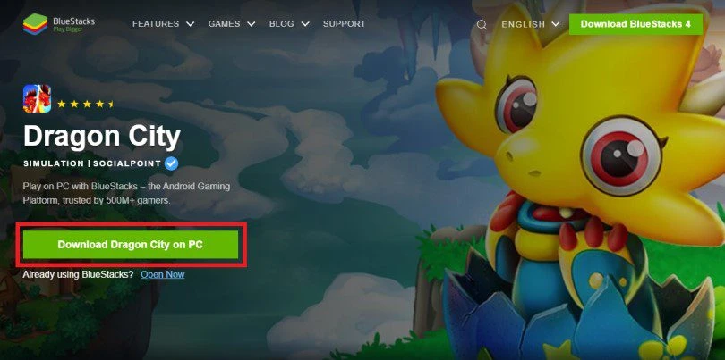 Download an Android emulator to play Dragon City on PC