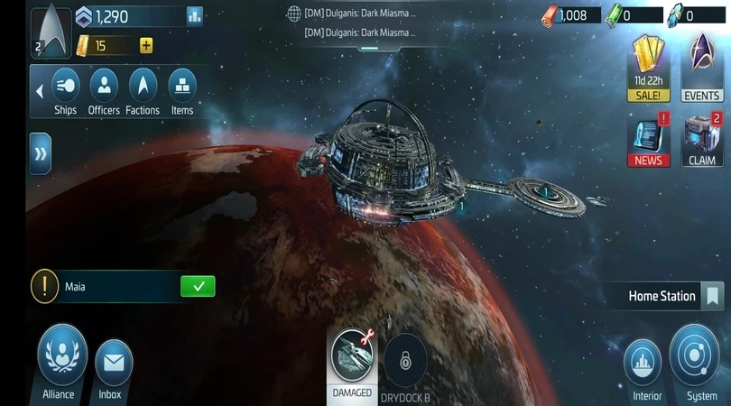 Homescreen Star Trek Fleet Command