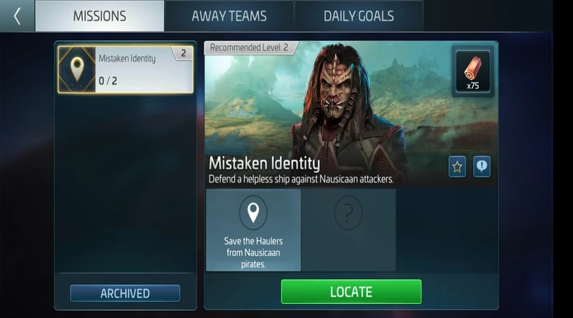 One of the missions in the Star Trek Fleet Command tutorial