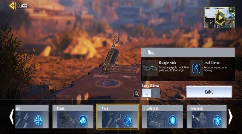 Ninja-Klasse im BR-Modus von Call of Duty Mobile
